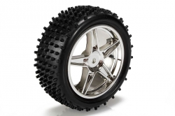 Gumy BUGGY komplet nalepené 1:10 - predné, chróm, 2 ks