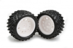 Gumki samoprzylepne na białych krążkach 2 szt.