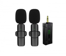 2v1 bezdrôtový 3.5mm lavalier mikrofón pre fotoaparáty 1DJ6261