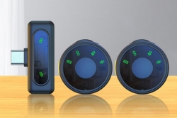 2v1 Type-C všesměrový magnetický 2,4GHz bezdrátový klopový mikrofon (vč Aku) 1DJ6284