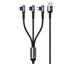3v1 pravouhlý 66W rýchly nabíjací a dátový kábel (L + C + M) 1DJ7155