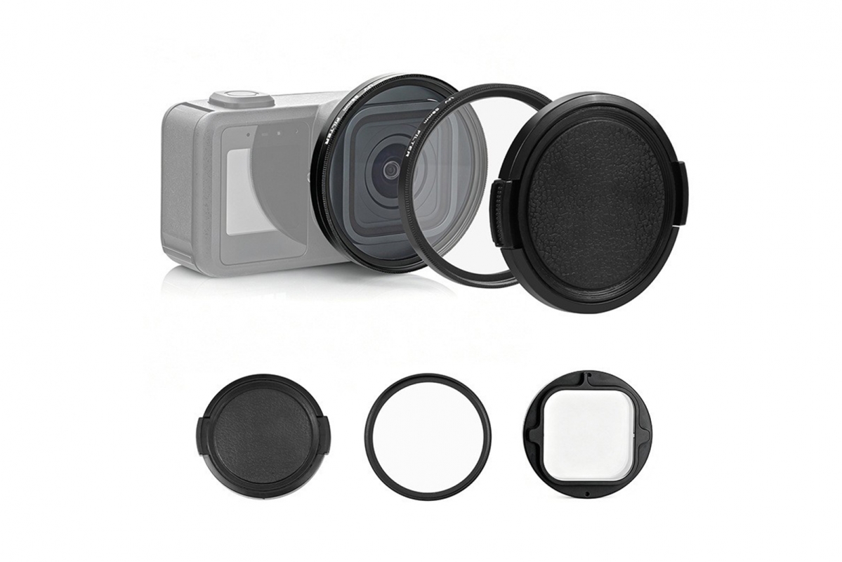 GoPro - UV filtr PULUZ 58mm s adaptérovým kroužkem a krytkou pro GoPro Mission 1/1 Pro