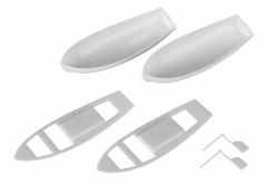 Rescue Boat with Rudder 32x90mm (2 pcs)