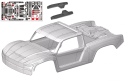 Polykarbonátová karoséria - SHIROI - číra - predrezaná - vr. samolepiek - 1 ks C-00180-1252