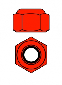 Hliníkové Nylon STOP-matky M3, červené (10 ks)