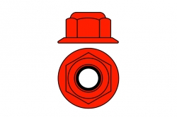 Hliníkové Nylon STOPmatky M5 s plôškou - červené - 10 ks. C-3107-50-5