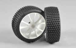 Mini Pin EVO S směs gumy nalepené na bílých diskách, 2 ks