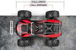 1:20 BackZon Spryte MT Turbo 4WD RTR Monster Truck (červený)