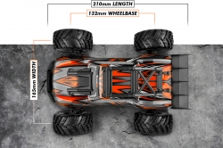 1:20 BackZon Spryte MT Turbo 4WD RTR Monster Truck (oranžový)