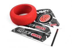 1:20 Maverick Doha 4WD Electric Truck: Mechový kroužek volantu vysílače MTX-201 a červené samolepky