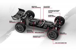 Buggy QByte XB Flux 1/12 – červená
