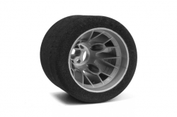 Mechové zadní gumy, PAN CAR 1/10, stříbrný disk, sh 35, 2 ks. HRE007-0032