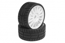 Challenge RALLY (cestný profil) nalepené gumy, biele disky, 2ks. HTR-T452