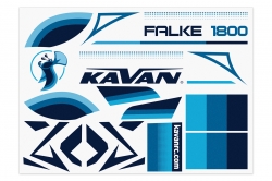 Kavan Falke 1800mm: Sada nálepek modrá