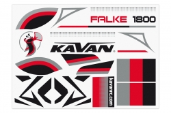 Kavan Falke 1800mm: Sada nálepek červená
