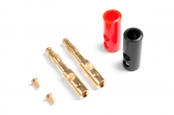 Banánek 4mm Gold šroubovací, černý a červený