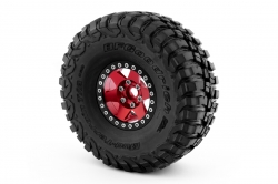 1,9'' hliníkové beadlock disky šestipaprskové pro 1:10 crawler/expedice červené (2 ks)