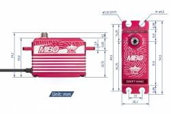 Mibo Drift King Alu Red Programmable Brushless Servo (Low Profile)
