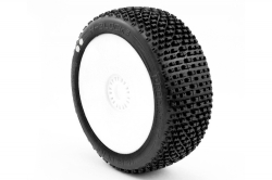 H-BLOCK V2 BUGGY S1 (SUPER SOFT) nalepené pneumatiky, bílé disky, 2 ks. MX-PCW2001-S1