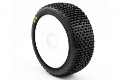 H-BLOCK V2 BUGGY S2 (SOFT) nalepené pneumatiky, bílé disky, 2 ks. MX-PCW2001-S2