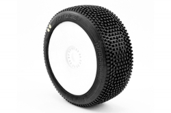 HOT DICES V2 BUGGA S1 (SUPER SOFT) nalepené pneumatiky, biele disky, 2 ks. MX-PCW2003-S1