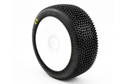 HOT DICES V2 BUGGA S2 (SOFT) nalepené pneumatiky, biele disky, 2 ks. MX-PCW2003-S2