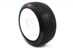 KAMIKAZE V2 BUGGY S3 (MEDIUM) nalepené pneumatiky, bílé disky, 2 ks. MX-PCW2005-S3