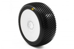 GRASSHOPPER V4 BUGGA A2 (SOFT) nalepené pneumatiky, biele disky, 2 ks. MX-PCW2008-A2