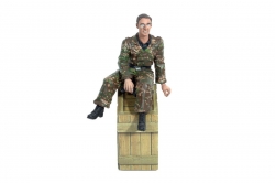 1:16 Sedící figurka obsluhy vysílačky, ručně malovaná