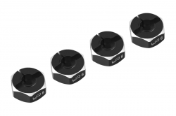 Hliníkové HEX unášače kolesa 12x6mm, 4ks, čierne YR-WA-033BK